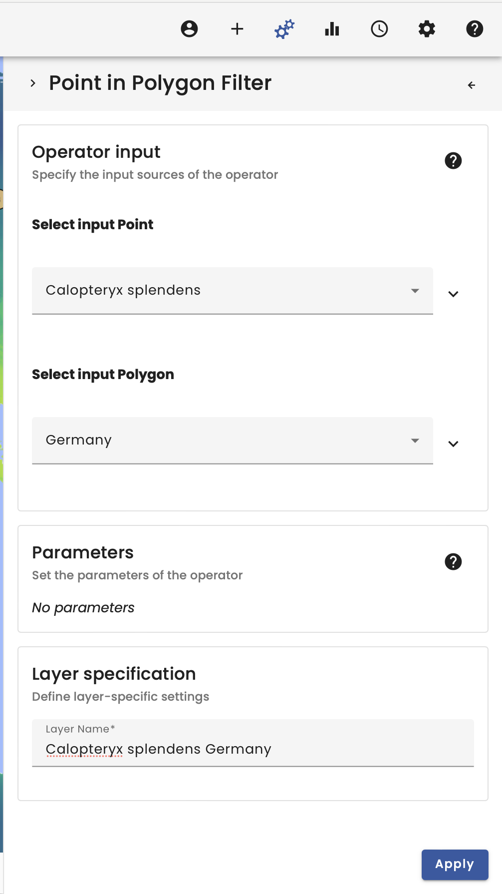 Point in Polygon filter